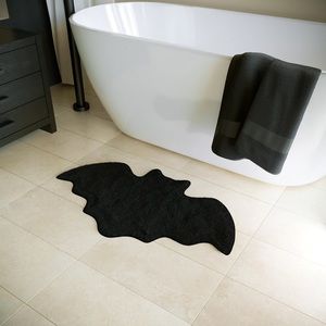 Bat Rug Bathroom Mat Halloween Decor Witchy Dark Gothic Goth Style Wedne…
